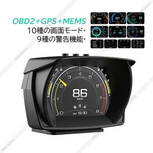 HUD ヘッドアップディスプレイ OBD2 GPS両対応 後付け 追加メーター モニター 汎用 DIY 増設 サブメーター 脇見運転防止 DC12V 軽自動車 スピードメーター｜kiki-sutoa