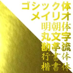 1文字 H15mm 耐水有 屋内用（ツヤあり）金・銀 ミラーメタリック 漢字ひらがなカタカナ英字切り...