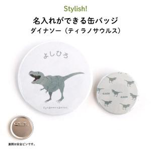 名入れ 缶バッジ プレゼント 恐竜 ダイナソー(...の商品画像