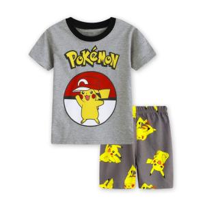 【送料無料】プリントキッズ 子供服 ジュニア 上下セットルームウェア  パジャマ 半袖&amp;短パン(ビッカチュウ)90cm〜130cm　春夏　薄手綿100％