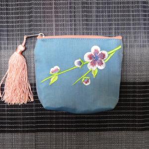 ベトナム雑貨】蓮刺繍ポーチ（シルク）/ピンク : 菊五郎の店 - 通販