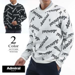 アドミラルゴルフ Admiral GOLF ゴルフ クルーネックニット （M/L寸：メンズ） 秋冬 SALE adma291｜kikuji