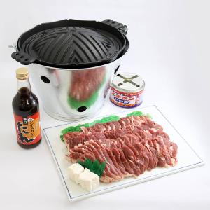 遠野ジンギスカンBセット(南部鉄器のジンギスカン鍋・ラム肩肉1kg・オリジナルタレ・ジンギスカンバケツ・固形燃料)