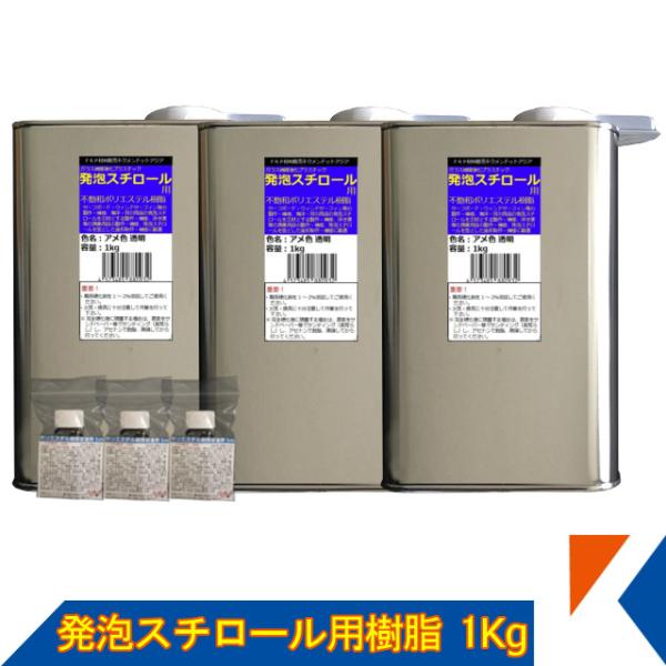 キクメン FRP 発泡スチロール用 樹脂3Kg（促進剤付き）