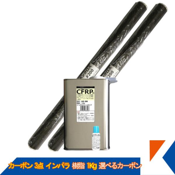 キクメン FRP カーボン 仕上 3点 インパラ 樹脂1Kg 選べるカーボン 配送無料