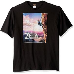 Nintendo Men's Zelda Wild Poster Catching Breath TShirt Black Medium