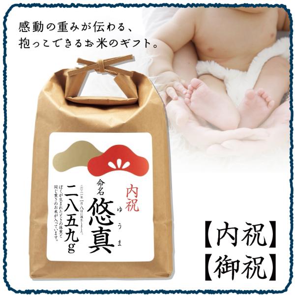 出産内祝い 名入れ 出産祝い お返し おしゃれ 男の子 女の子 米  お米 ギフト 体重米 新潟県産...