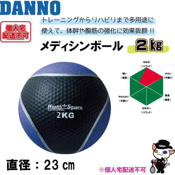 (送料別)(個人宅配送不可)　DANNO　淡野製作所　トレーニング用品　メディシンボール2kg　1個...