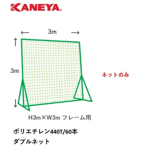 （送料無料）（個人宅配送不可）　KANEYA　カネヤ　防球ネット　取替用ダブルネット（面ファスナー付...