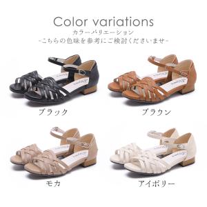 サンダル レディース ストラップ ローヒール ...の詳細画像1