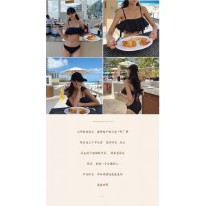 水着レディースワンピース 白 黒 フリル ビキ...の詳細画像4