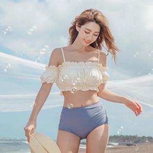 水着レディース ビキニ 胸フリル サイド編み込...の詳細画像5