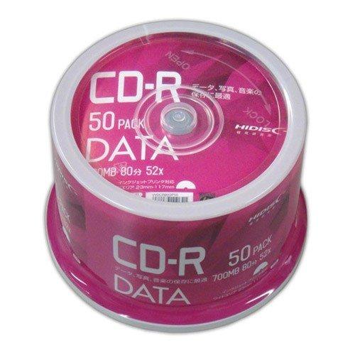 HIDISC CD-R データ用 700MB 80分 52倍速 50枚 スピンドルケース ホワイトワ...