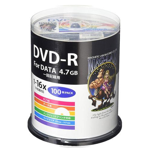 磁気研究所 ハイディスク DVD-R データ用 16倍速対応 4.7GB 100枚入 HDDR47J...