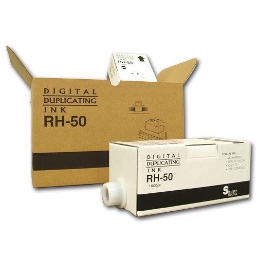 『代引不可』 軽印刷機対応インク RH-50 黒 6本セット 汎用品『返品不可』『送料無料（一部地域...