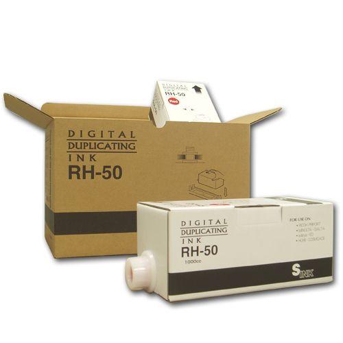 『代引不可』 軽印刷機対応インク RH-50 青 6本セット 汎用品『返品不可』『送料無料（一部地域...