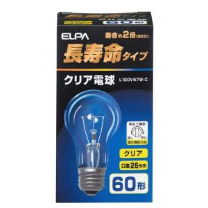 ELPA クリア電球 60W形 L100V57W-C｜kilat