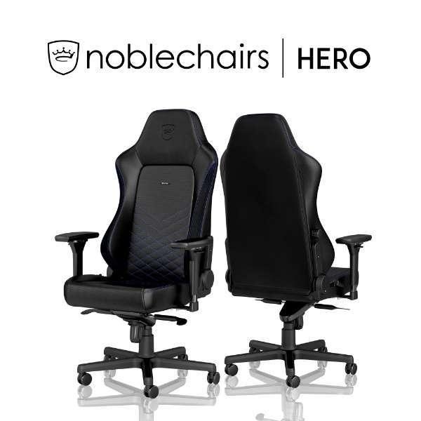 『代引不可』noblechairs ゲーミングチェア HERO ブルー NBL-HRO-PU-BBL...