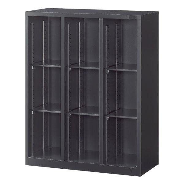 『代引不可』生興 ASKシリーズ 3列オープン書庫 ブラック 下置用 W880×D400×H1110...