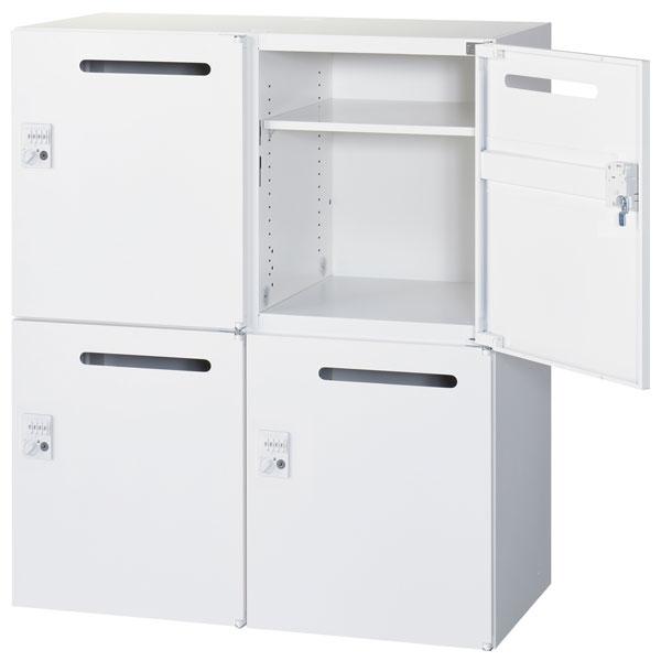 『代引不可』生興 クウォール 4人用メールボックス ダイヤル錠 W900×D450×H1050mm ...