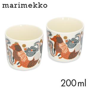 マリメッコ ケトゥンマルヤ コーヒーカップ 取っ手無 200ml 2個セット Marimekko Ketunmarja 狐 キツネ｜kilat