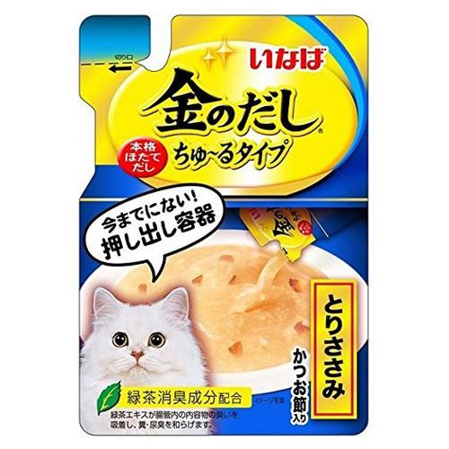 『ポイント10倍』いなば 金のだし ちゅ〜るタイプ とりささみ かつお節入り 140g IC-182
