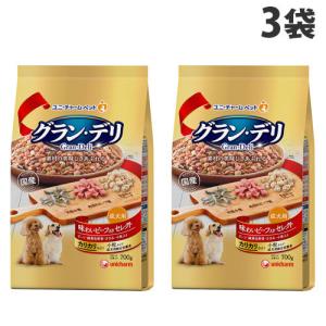 ユニ チャーム グラン デリ カリカリ仕立て 成犬用 味わいビーフ入りセレクト 700g×3袋 ドッグフード ペットフード 犬 ドライ 国産