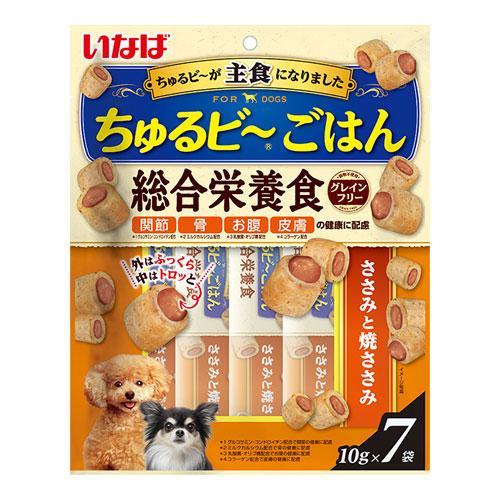 いなば ちゅるビ〜ごはん 総合栄養食 グレインフリー ささみと焼ささみ 10g×7袋入 QDS-15...