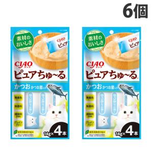 『代引不可』『ゆうパケット配送』 いなば CIAO ピュアちゅ〜る かつお かつお節入 4本入×6個 猫用 猫用おやつ ちゅーる ペットフード｜kilat