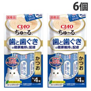 『ゆうパケット配送』『お1人様1セット限り』いなば CIAO ちゅ〜る 歯と歯ぐきの健康維持に配慮 かつお 4本入×6個 SC-522 キャットフード ウェットフード｜kilat