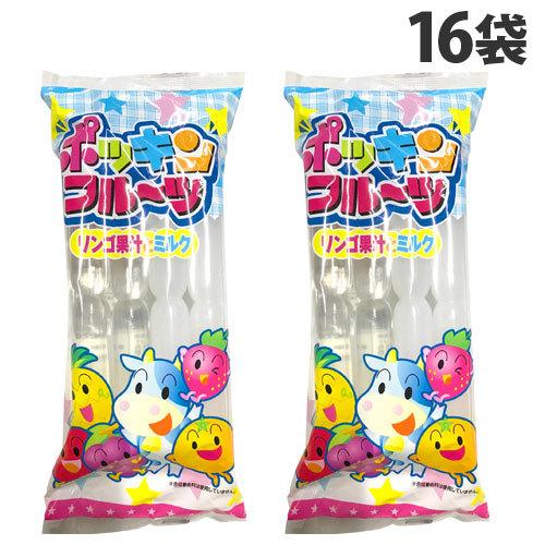 マルゴ食品 ポッキンフルーツ リンゴ果汁とミルク 8本入×16袋 お菓子 ジュース チューペット シ...