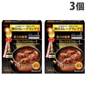 S＆B 神田カレーグランプリ マンダラ ビーフマサラカレー お店の中辛 180g×3個｜kilat