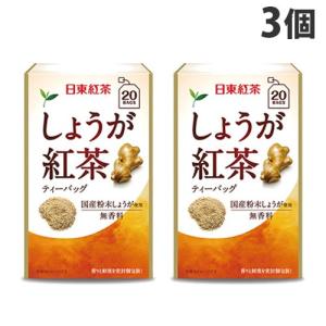 日東紅茶 しょうが紅茶 ティーバッグ 20袋入×3個 紅茶 生姜 あったかい 温活 冷えとり