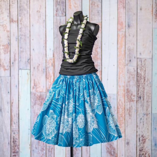 パウスカート 蓮の花 ロータス柄 ブルー