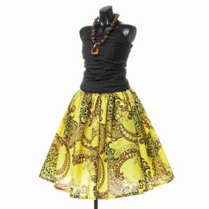 パウスカート 東北 タパ ホヌ プルメリア イエロー ブラウン