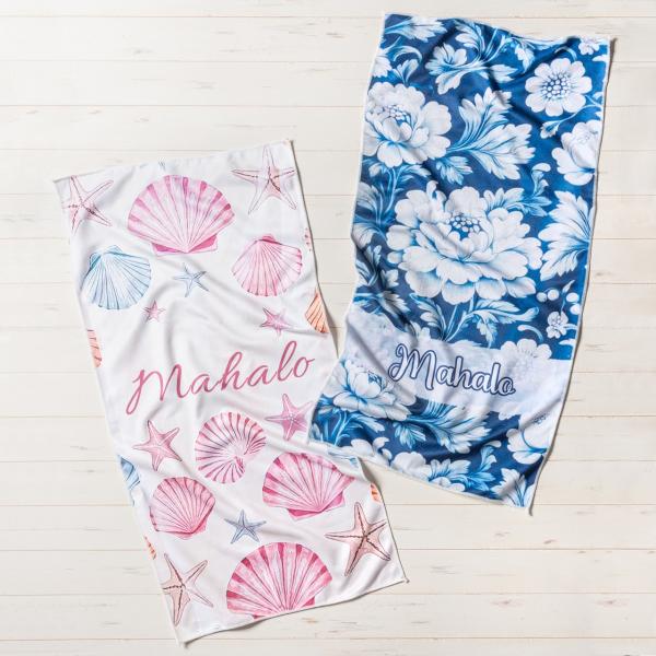Mahalo ハワイ スポーツタオル ブルー系 ピンク系 バスタオル