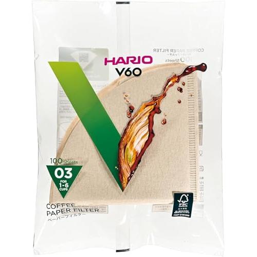 HARIO (ハリオ) V60用ペーパーフィルター 03M 1~6杯用 100枚入り みさらし VC...