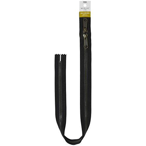 YKK メタルックスタフ ファスナー アンティックゴールド 60cm両開き #580 黒 5VMTA...
