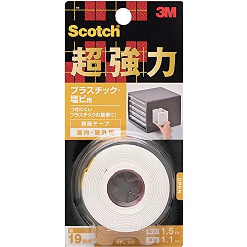 スリーエム スコッチ 超強力両面テープ プラスチック・塩ビ用 幅19mm長さ1.5ｍ KPL-19R