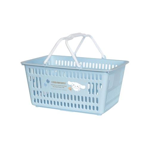 錦化成 収納ケース かご 小物入れ バスケット シナモロール ブルー 約26.3×19.3×13.5...