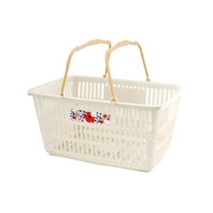 錦化成 バスケット 31L カゴ 買い物かご リトルミイ ベージュ 収納ケース おもちゃ箱 エコバスケット 日本製 約49.5×35×24cm｜Mabyco