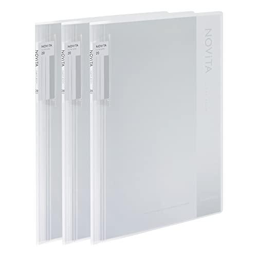 コクヨ(KOKUYO) ファイル クリヤーブック ノビータ A4 20枚 透明 3冊パック 99Kラ...