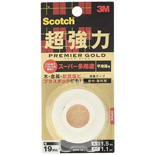 3M 両面テープ 超強力 スーパー多用途 幅19mm 長さ1.5ｍ スコッチ KPS-19 小巻 プ...