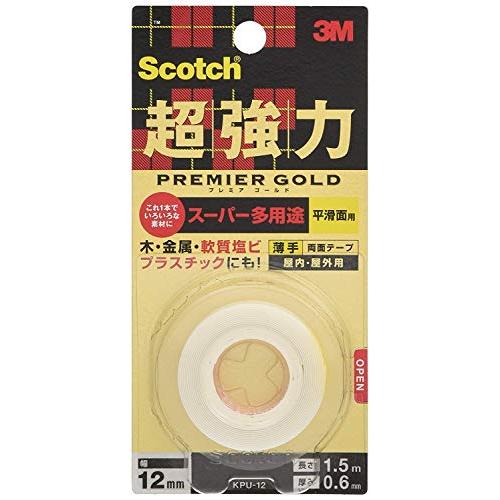 スリーエム(3M) 3M 両面テープ 超強力 スーパー多用途 薄手 幅12mm 長さ1.5ｍ スコッ...