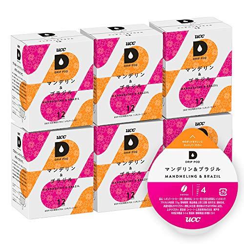 UCC ドリップポッド 専用カプセル マンデリン&amp;ブラジル 12杯分 ×6箱 ポッド・カプセル