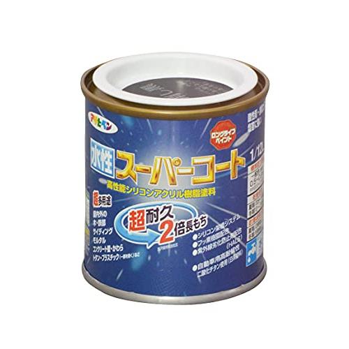 アサヒペン 塗料 ペンキ 水性スーパーコート 1/12L ツヤ消し黒 水性 多用途 艶消し 1回塗り...