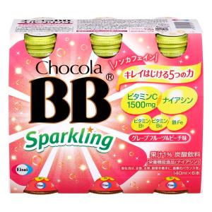 チョコラBB(栄養機能食品) スパークリング グレープフルーツ&ピーチ味 (ナイアシン) 140ml×6本｜Mabyco