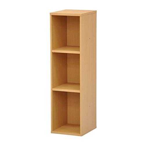 エイ・アイ・エス(AIS) カラーボックス3段 幅25cm 高さ90cm ニュープレージ ナチュラル...