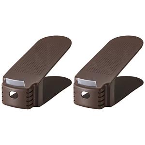 ライクイット ( like-it ) 靴 収納 省スペース 収納量2倍くつホルダー 2P 幅10x奥26x高13.5cm ブラウン 日本製 スニ