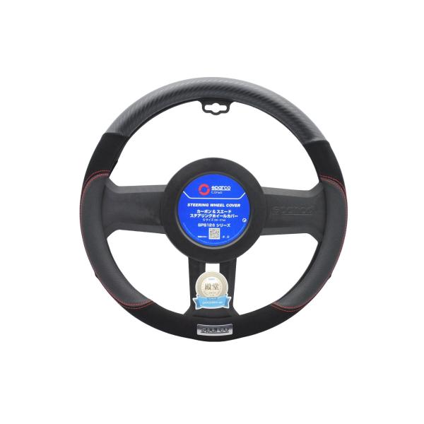 SPARCO-CORSA ステアリングカバー カーボン＆スエード Sサイズ ブラック SPS126J...
